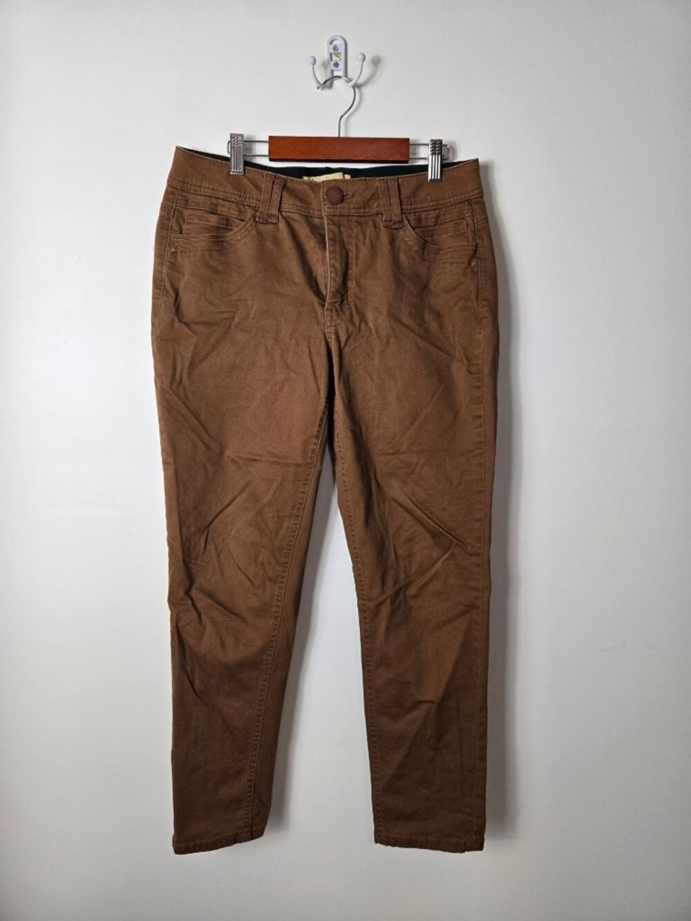 Democracy Size 8 "Ab"solution Mid-Rise Booty Lift Skinny Jeans Brown Stretchy